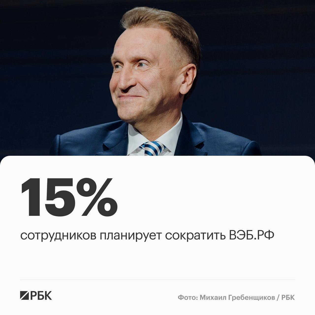 ВЭБ.РФ планирует сократить 15% сотрудников, сообщил глава госкорпорации Игорь Шувалов.